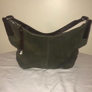 Ralph Lauren Military Green Suede Bag